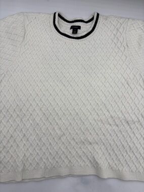 Halogen Diamond Stitch Short Sleeve Sweater